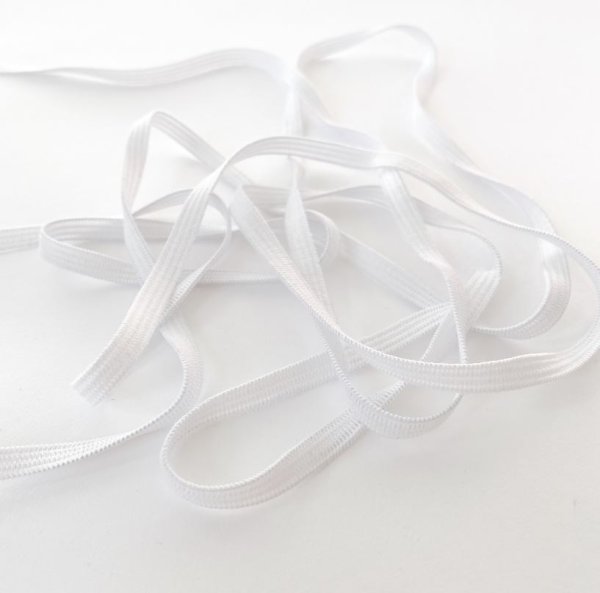 Gummiband - 6 mm - weiß